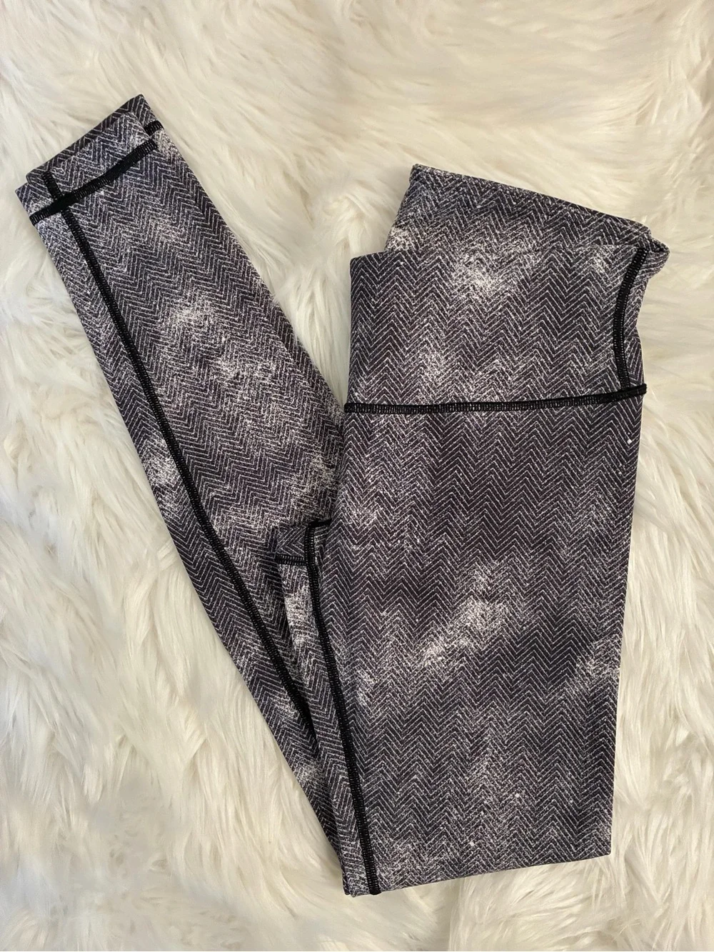 Lululemon Wunder Under Pant lll Diffusion White Black Sz 6 Style #W5AB5s Legging
